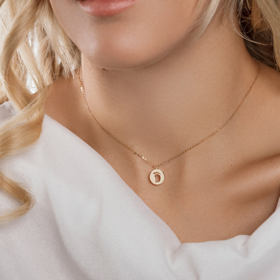 Náhrdelník s diamantem Happy Foot