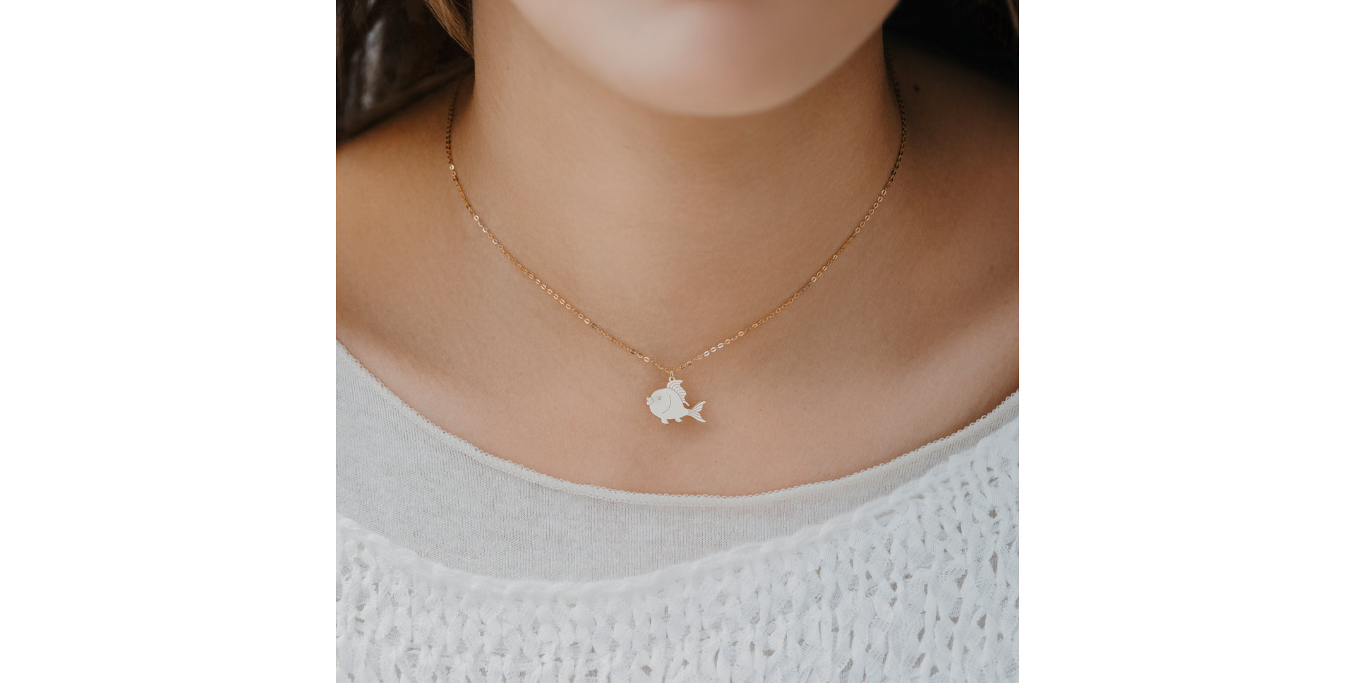 Náhrdelník s diamantem Goldfish