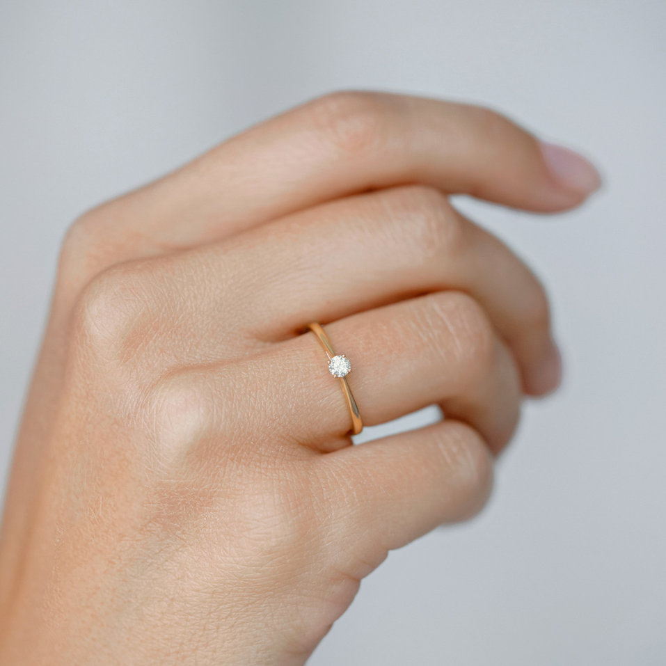 Prsten s diamantem Made with Love