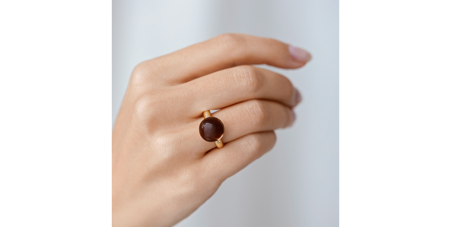 Prsten s chalcedonem blue Round Bonbon