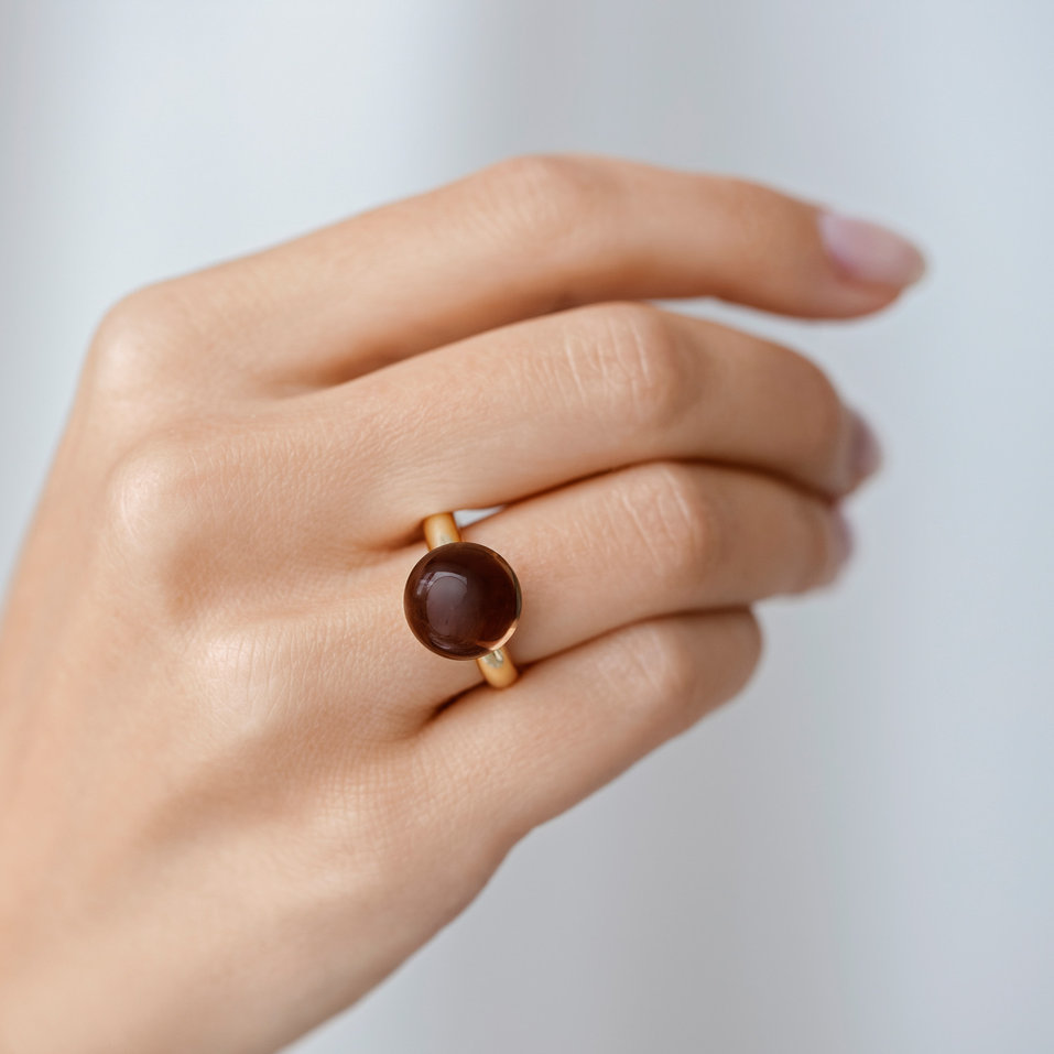 Prsten s chalcedonem blue Round Bonbon