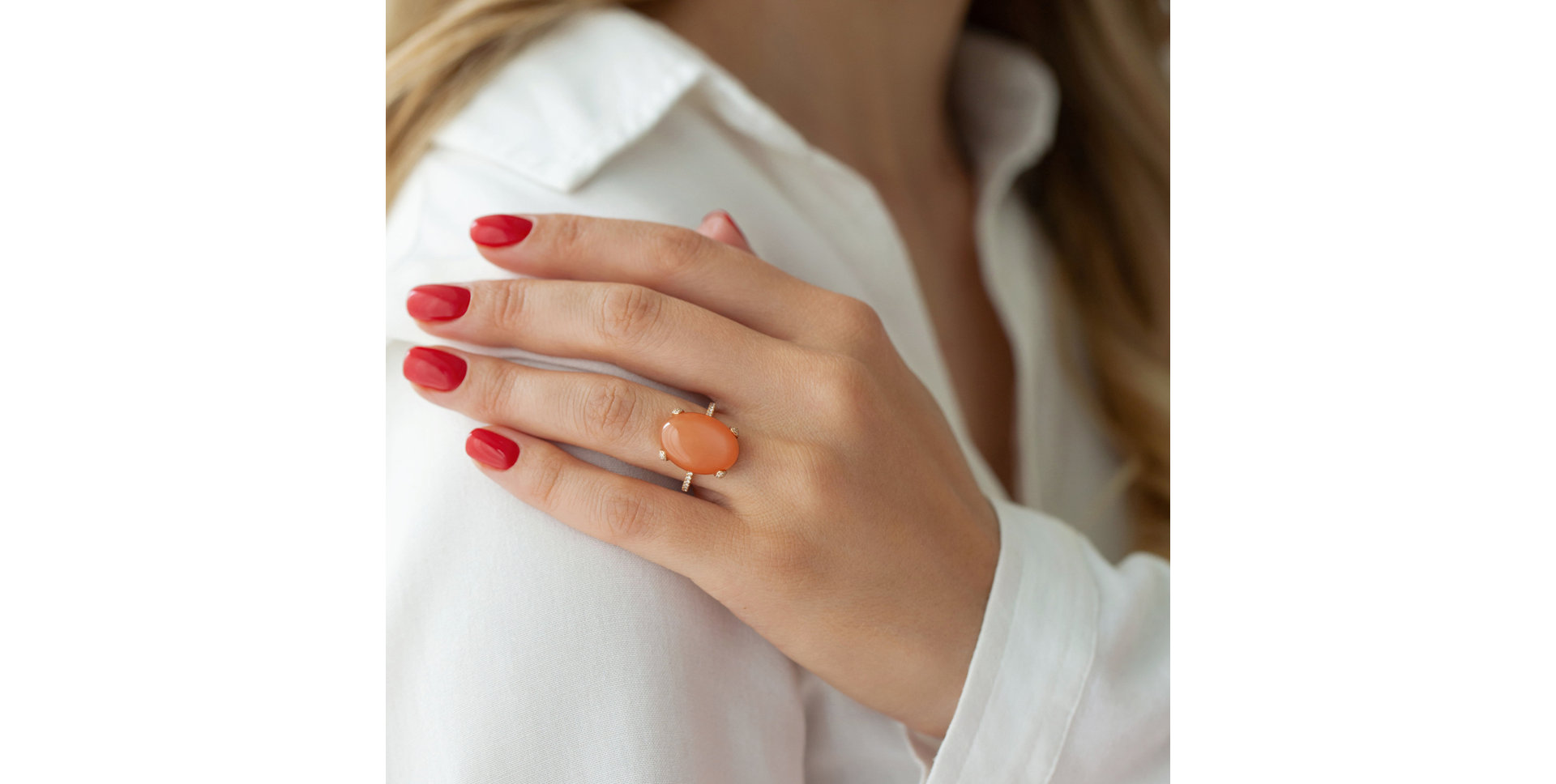 Prsten s diamanty, safíry a měsíčním kamenem Niche