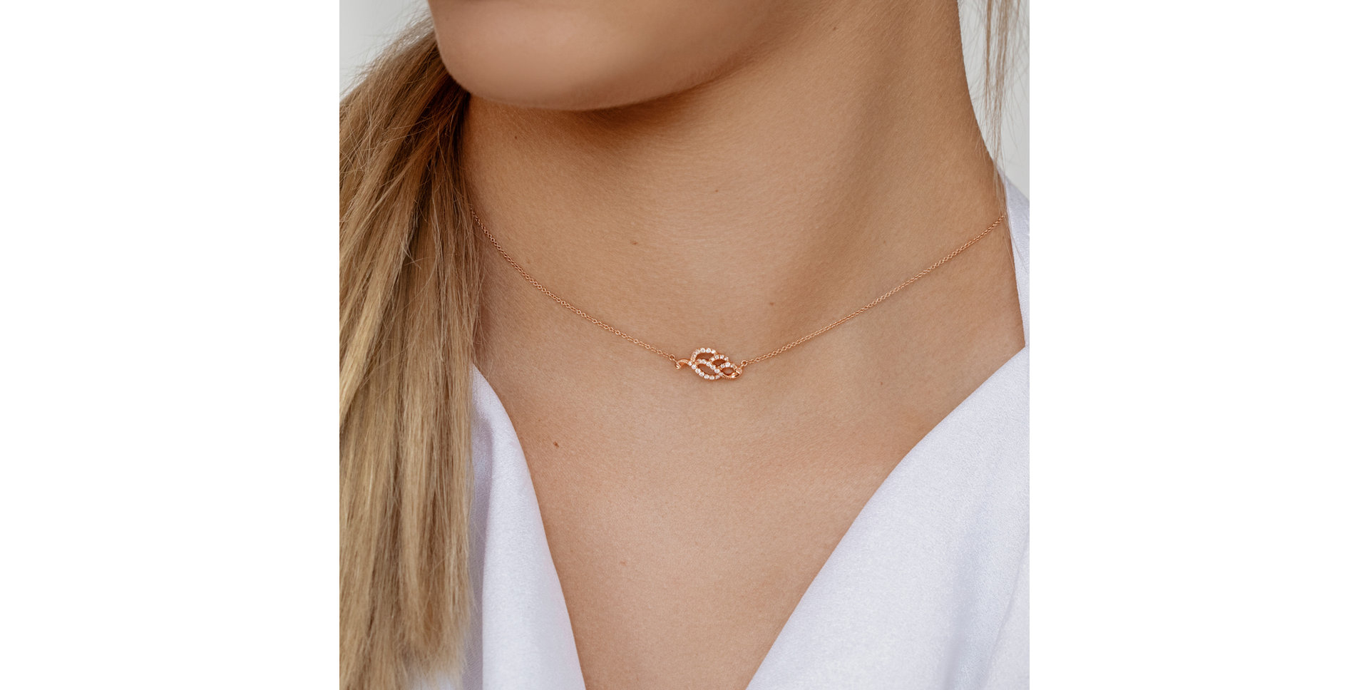 Náhrdelník s diamanty Sparkling Leaf