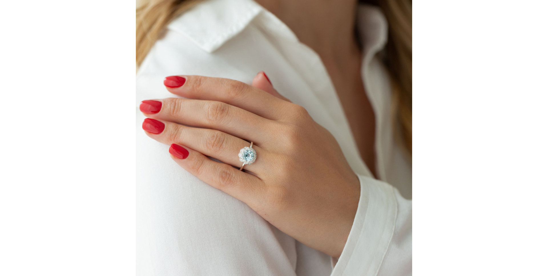 Prsten s tanzanitem a diamanty Flower Joy