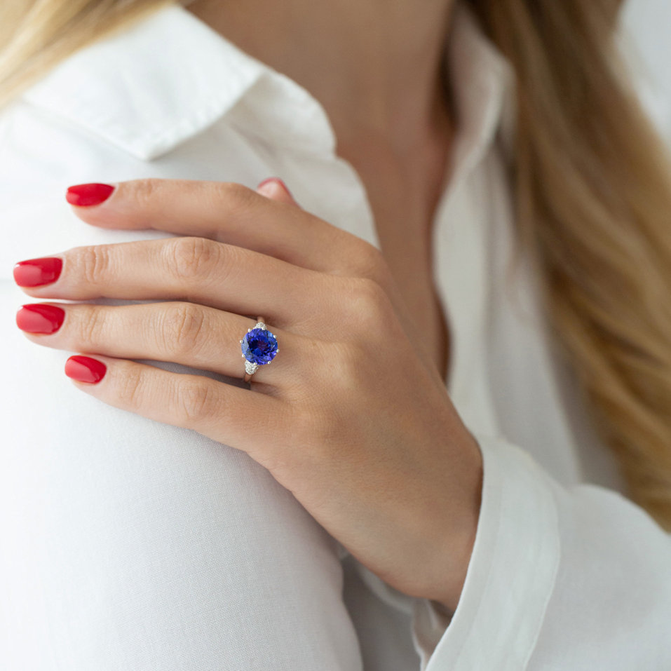 Prsten s tanzanitem a diamanty Magic Gentility