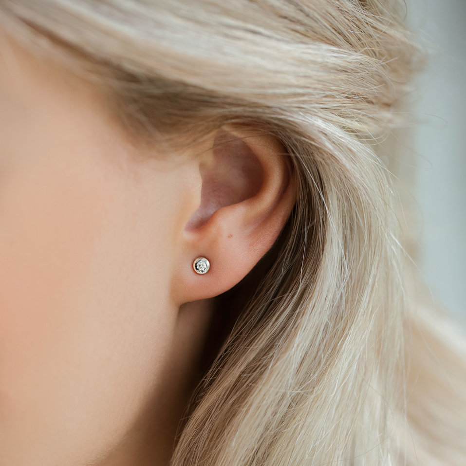 Náušnice s diamantem Sparkling Dots