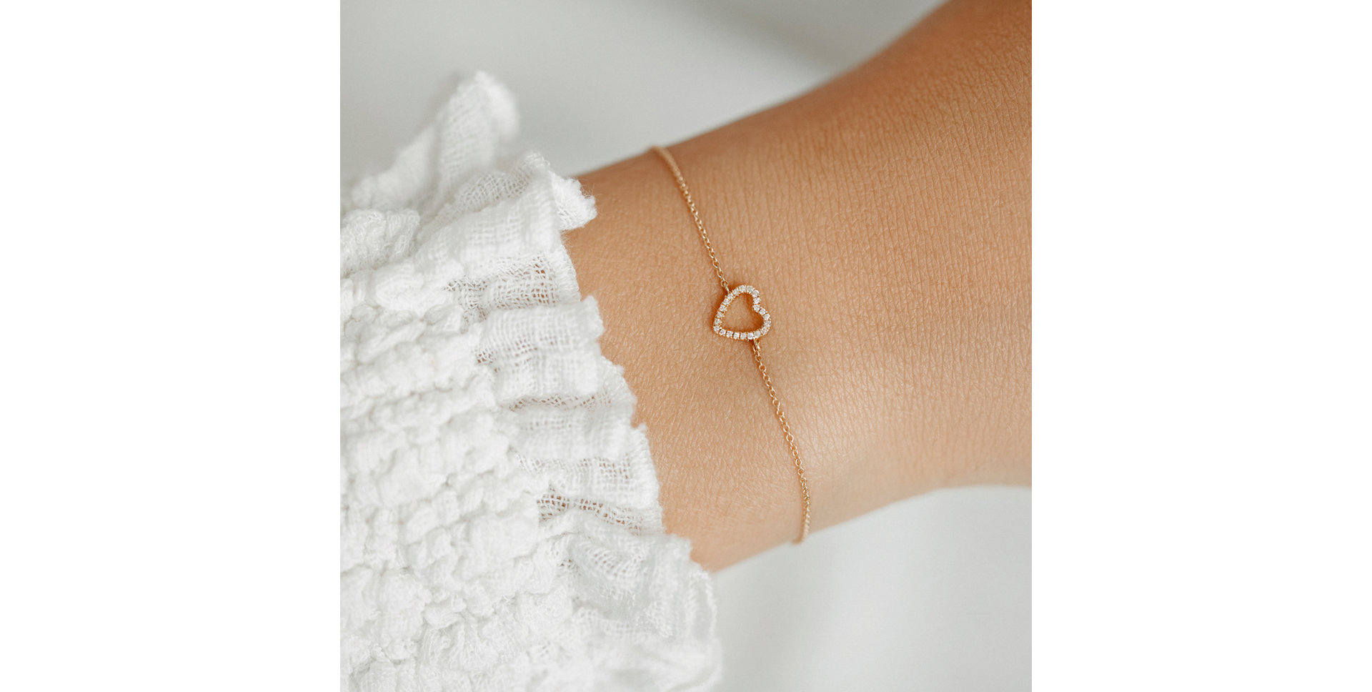 Náramek s černými diamanty Tender Heart