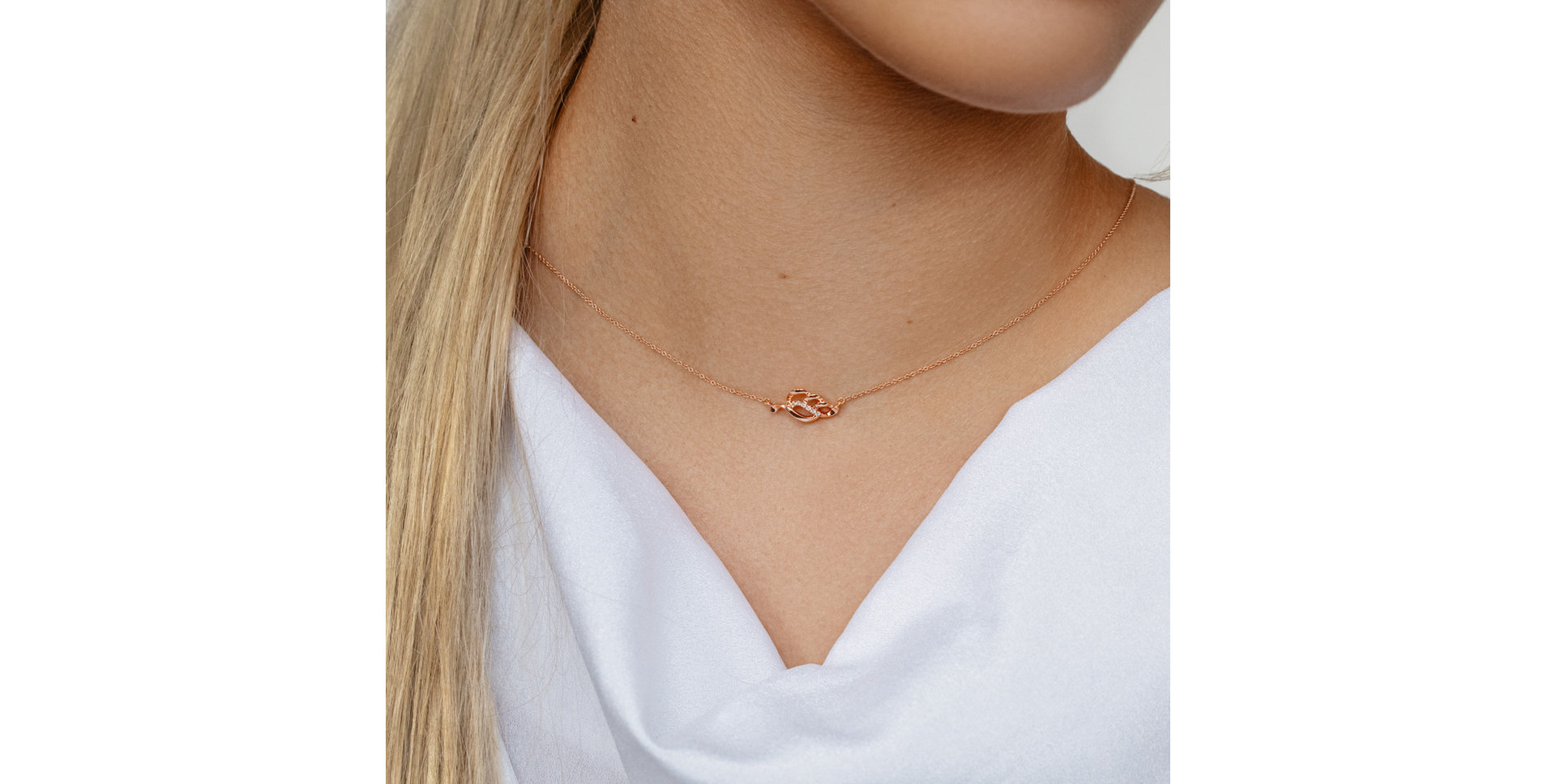 Náhrdelník s diamanty Shimmer Leaf