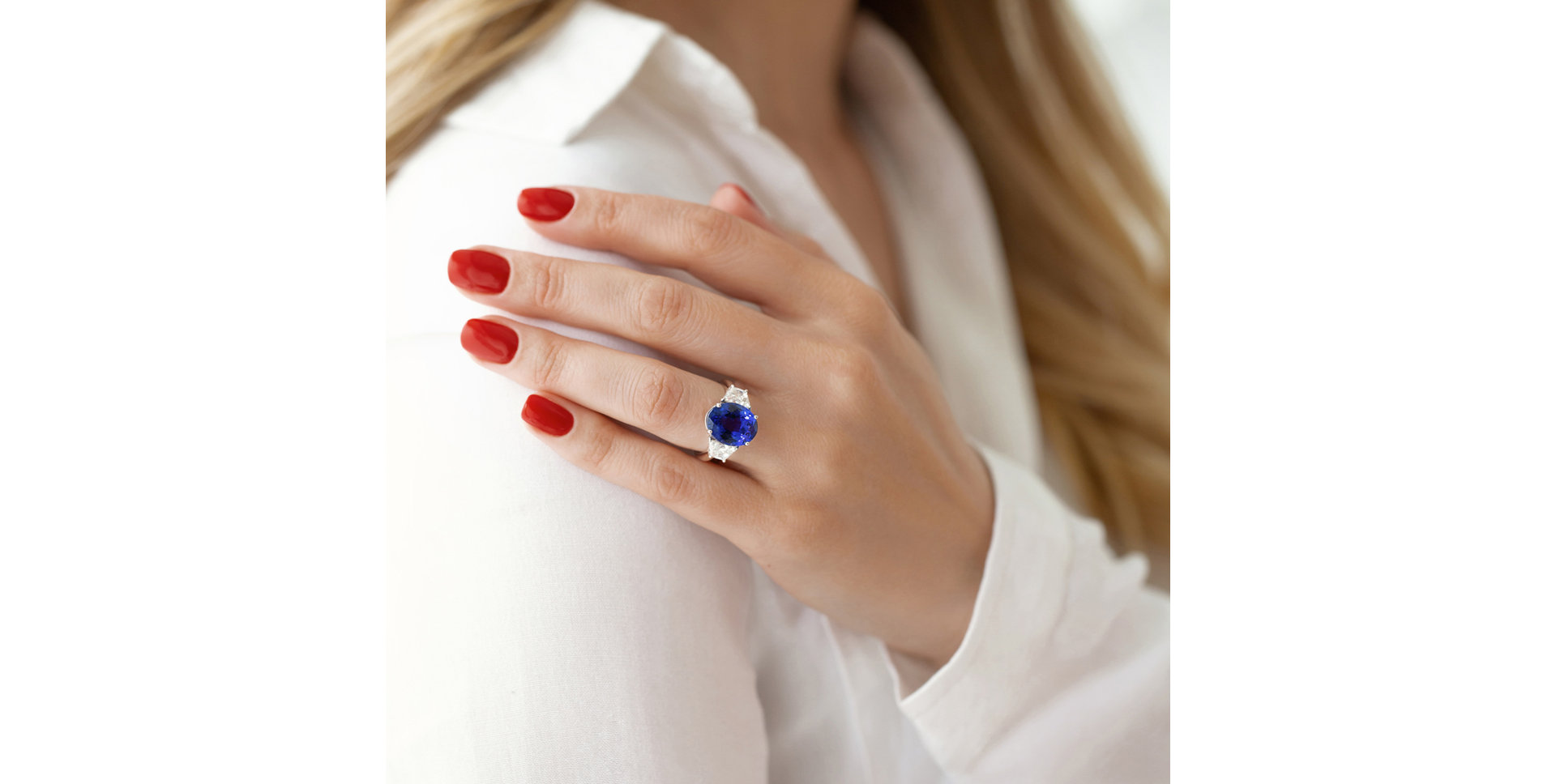 Prsten s tanzanitem a diamanty Galaxy Desire