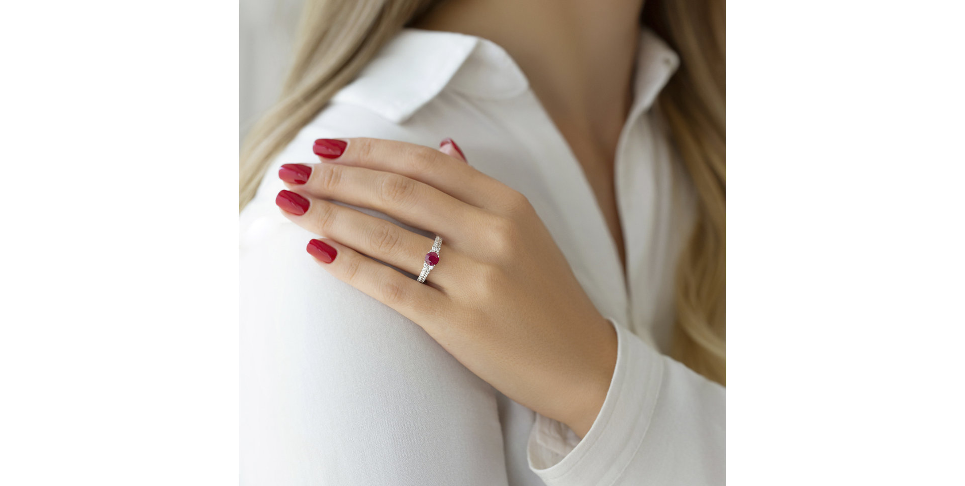 Prsten s rubínem a diamanty Ruby Ray