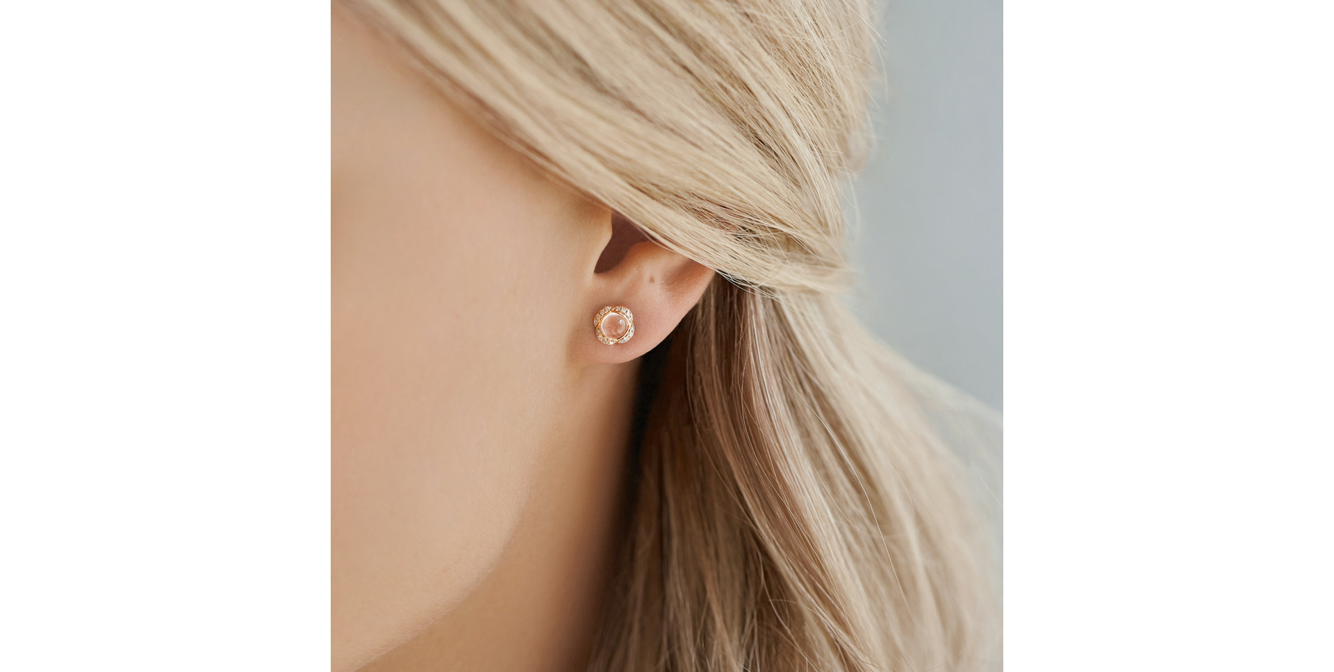 Náušnice s diamanty a růženínem Pink Candy