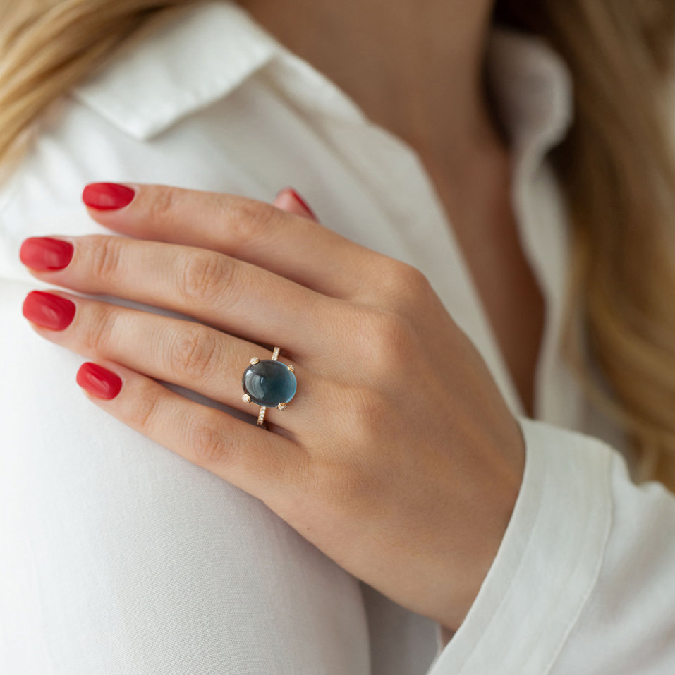 Prsten s quartzem diamanty Niche