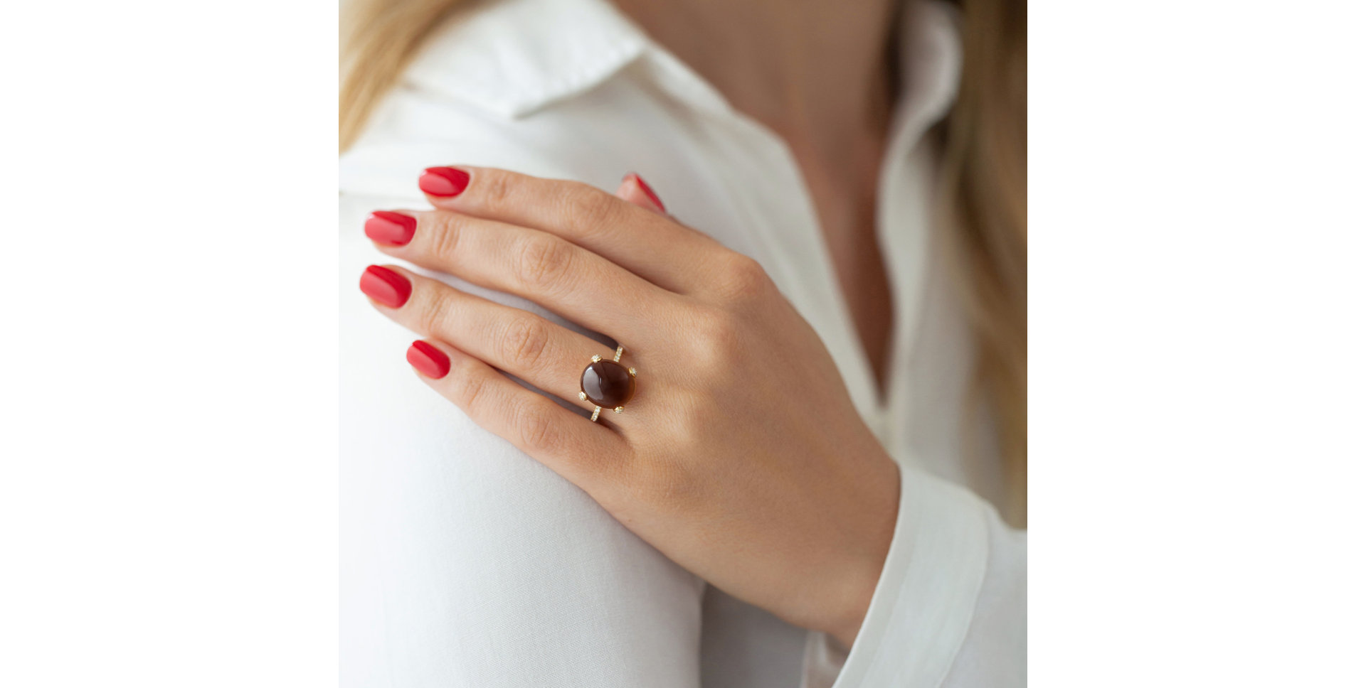 Prsten s quartzem diamanty Niche