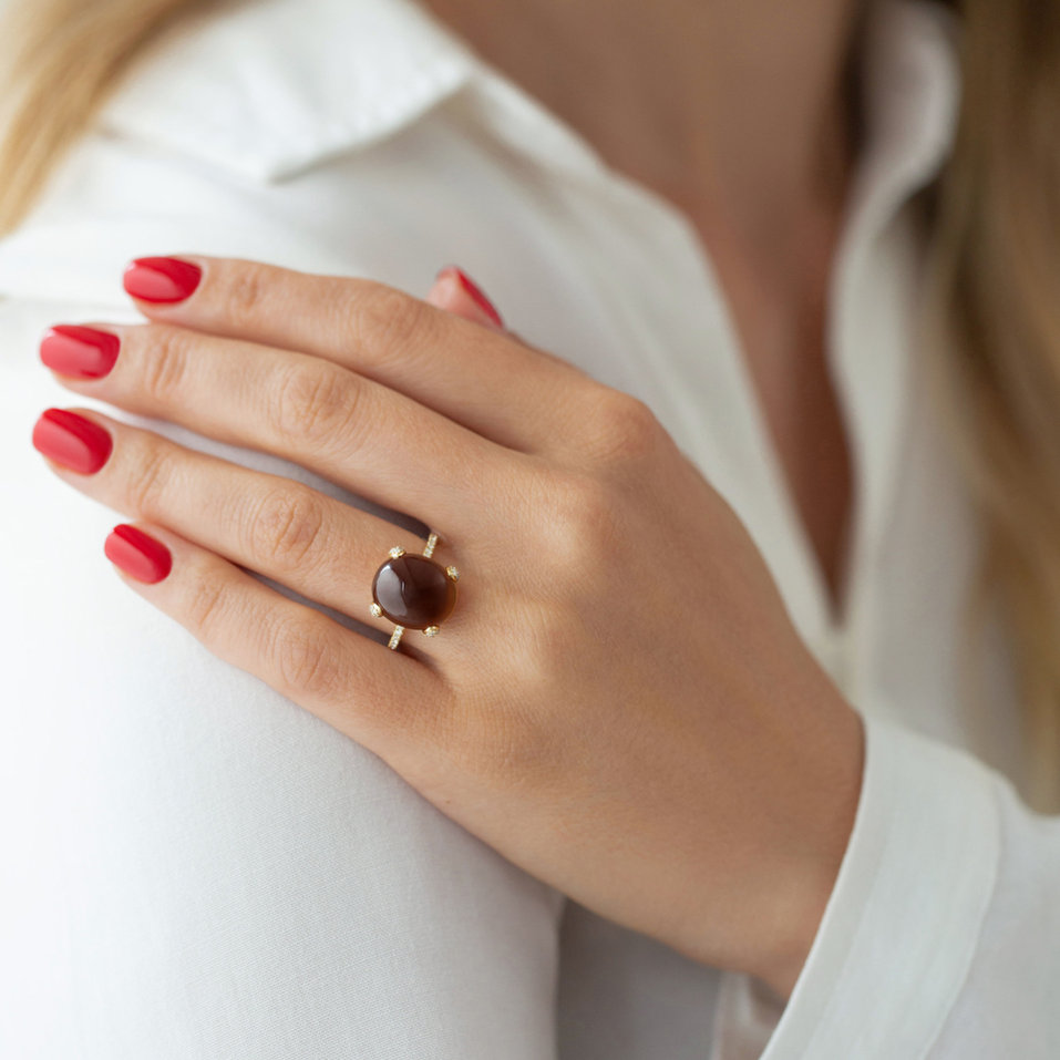 Prsten s quartzem diamanty Niche