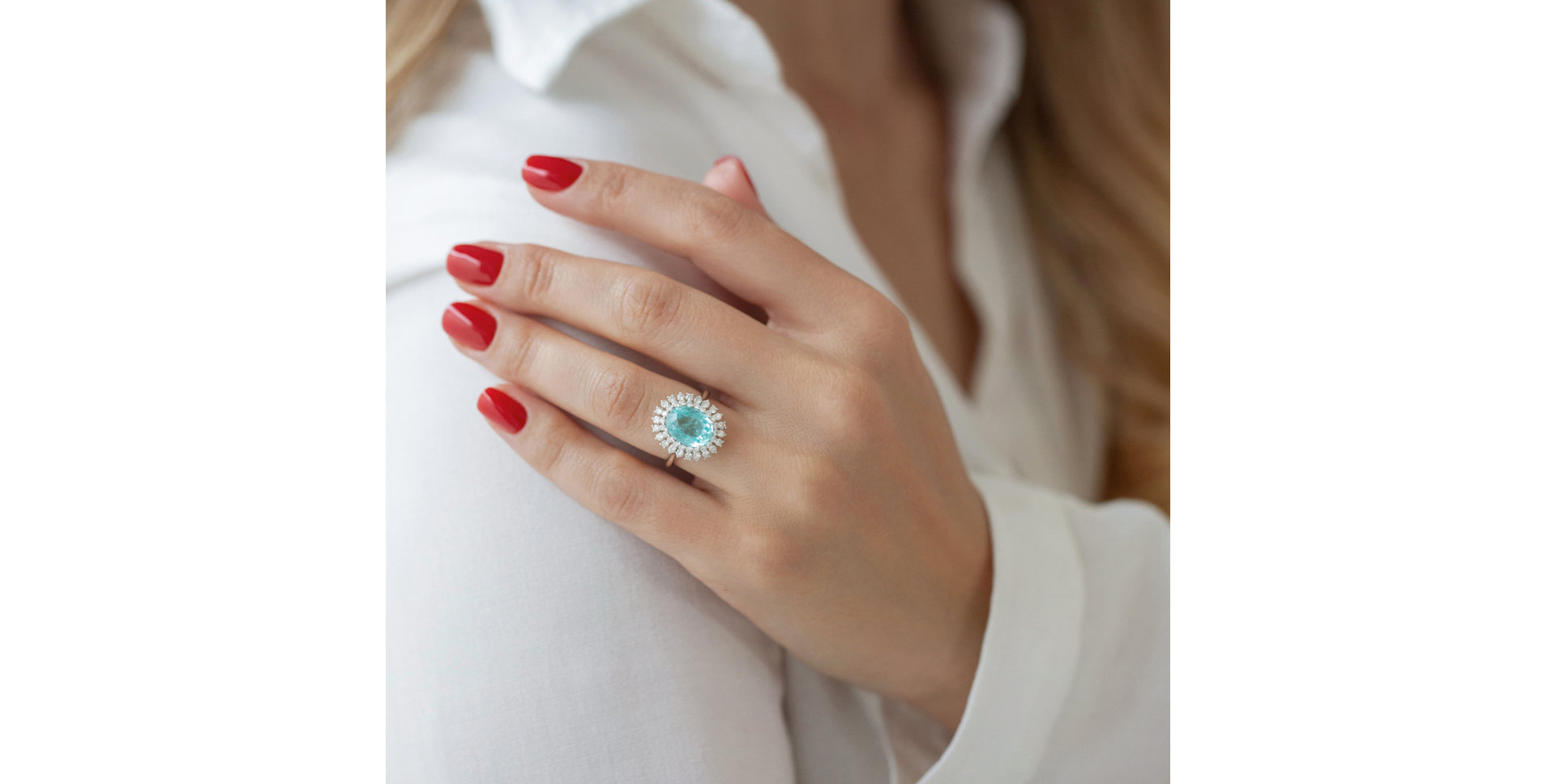 Prsten s paraibou a diamanty Fairytale Goddess