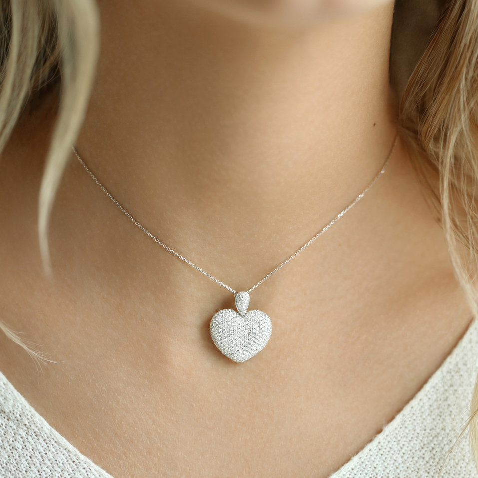 Přívěs s černými diamanty Heart Brilliance