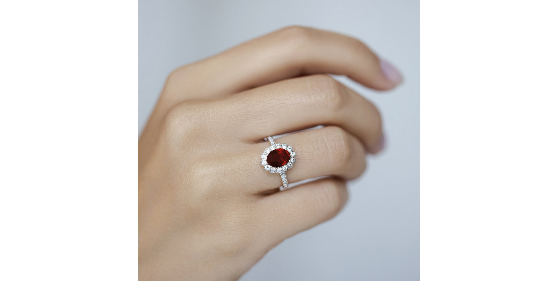 Prsten s rubínem a diamanty Princess Glamour
