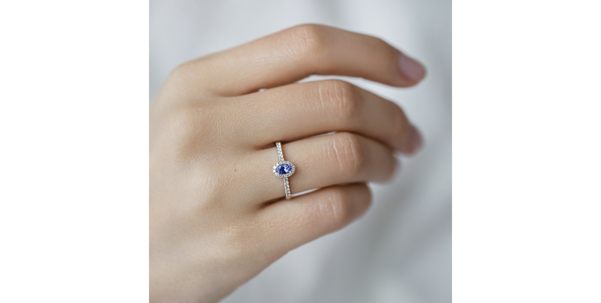 Prsten s diamanty a tanzanitem Princess