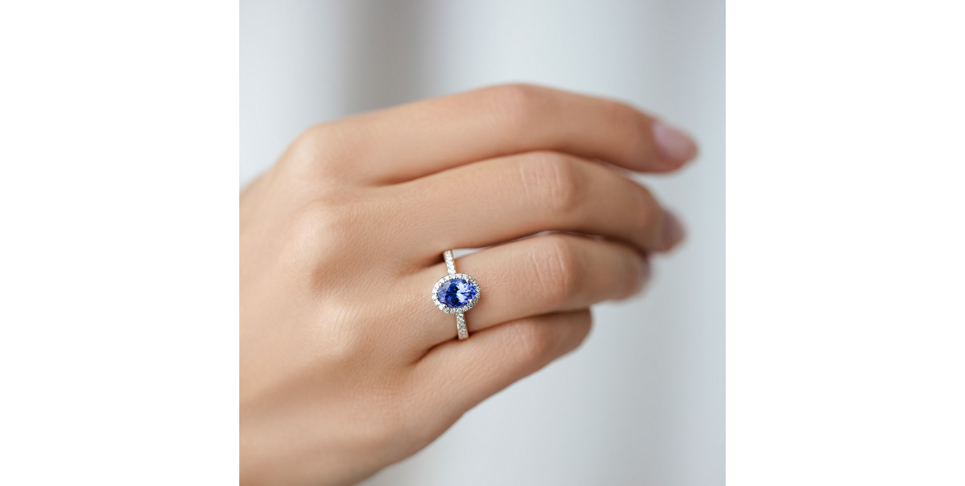Prsten s diamanty a tanzanitem Princess