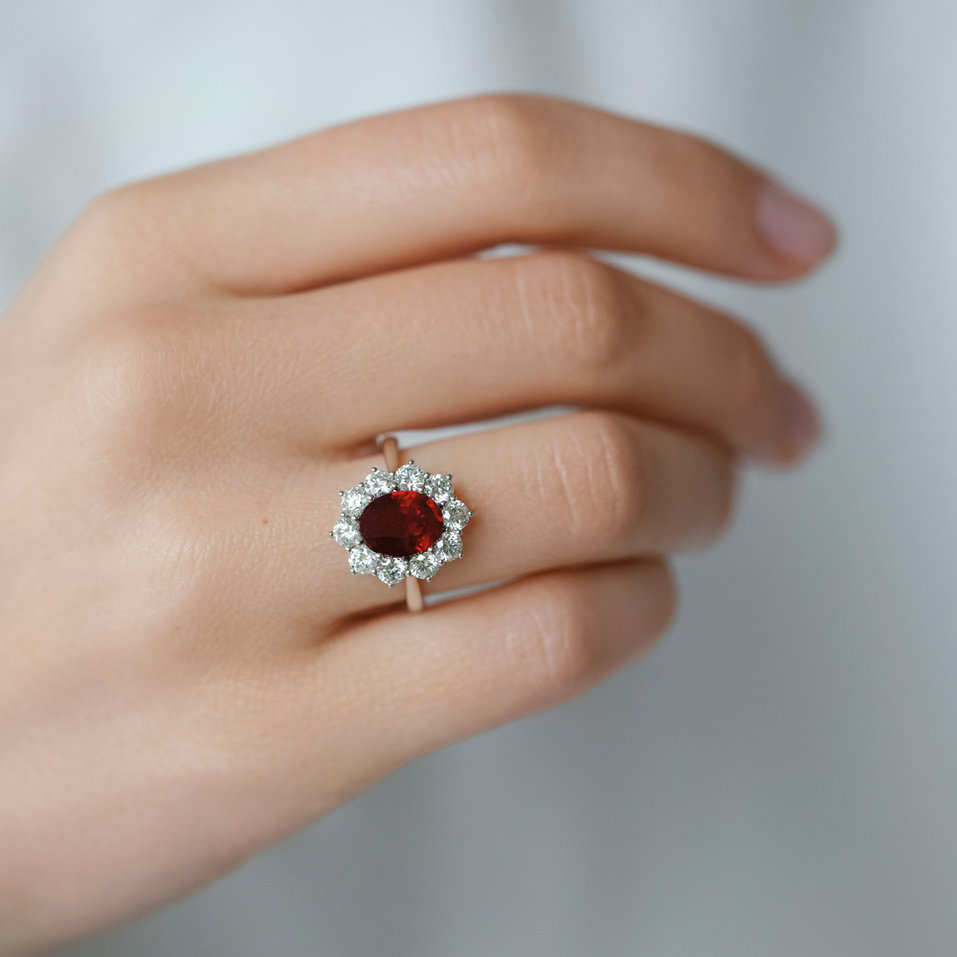 Prsten s rubínem a diamanty Princess Joy