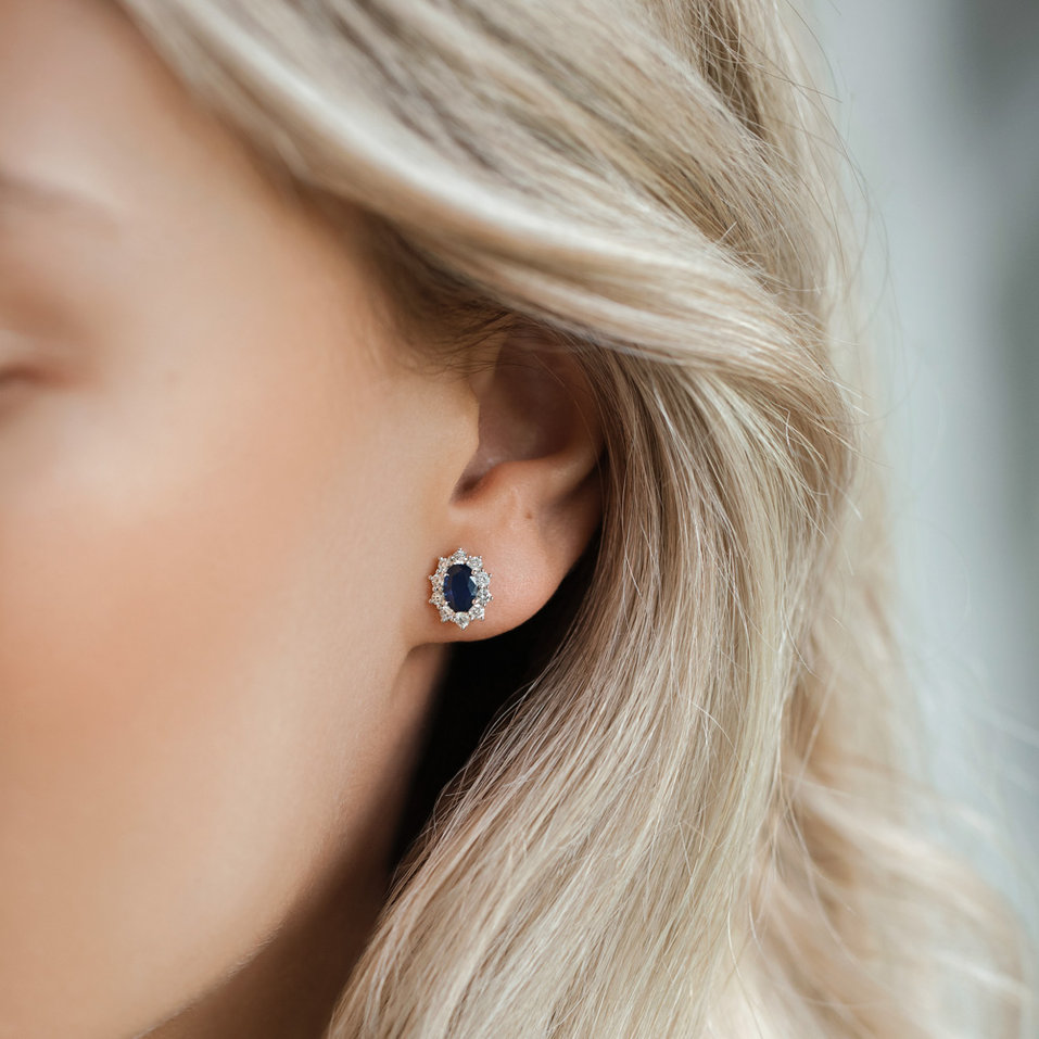 Náušnice s rubínem a diamanty Princess Joy