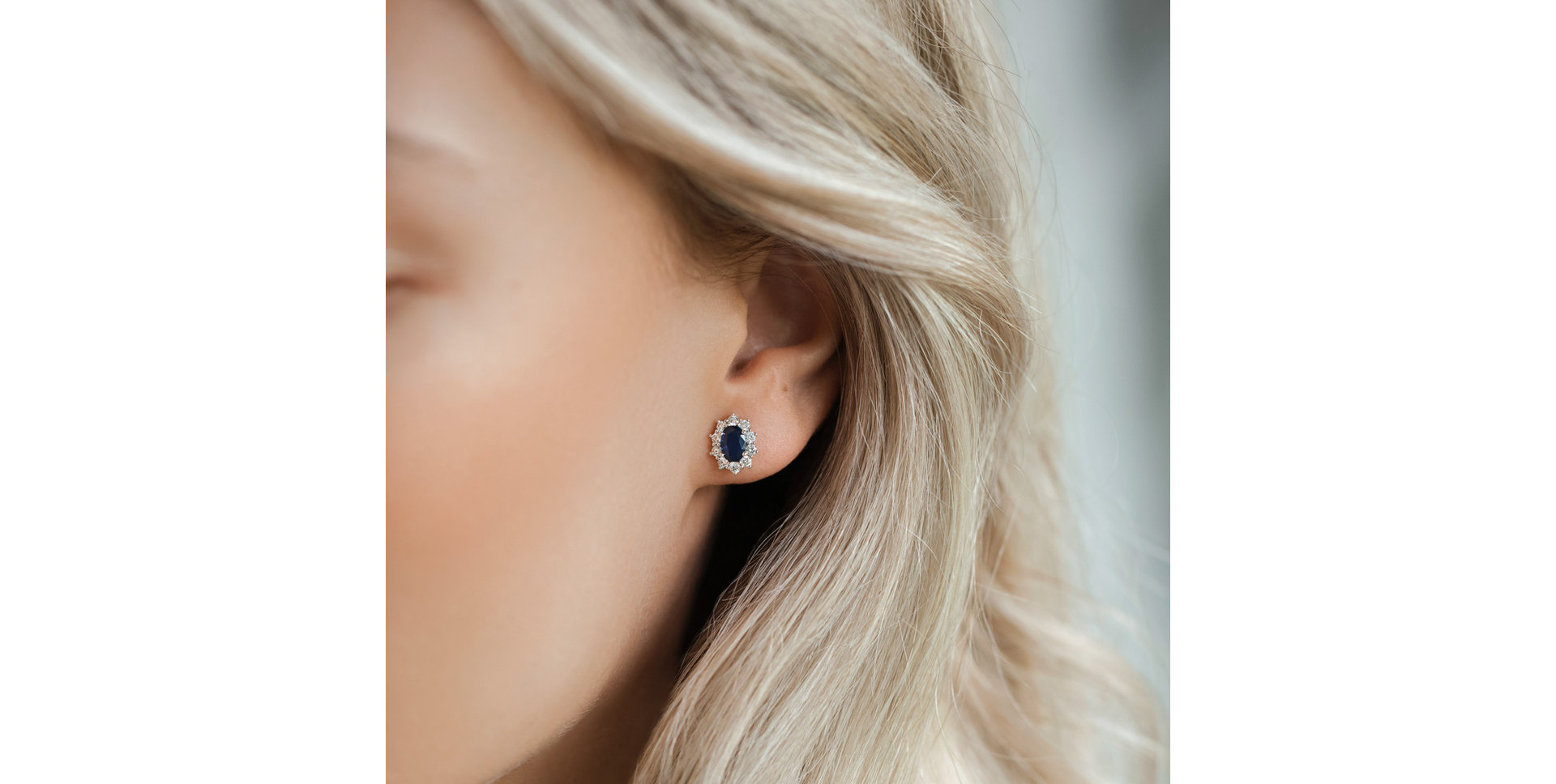 Náušnice s safírem a diamanty Princess Joy