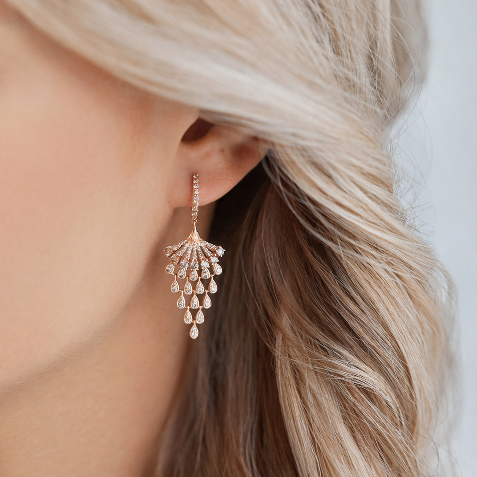 Náušnice s diamanty a smaragdy Royal Mesh