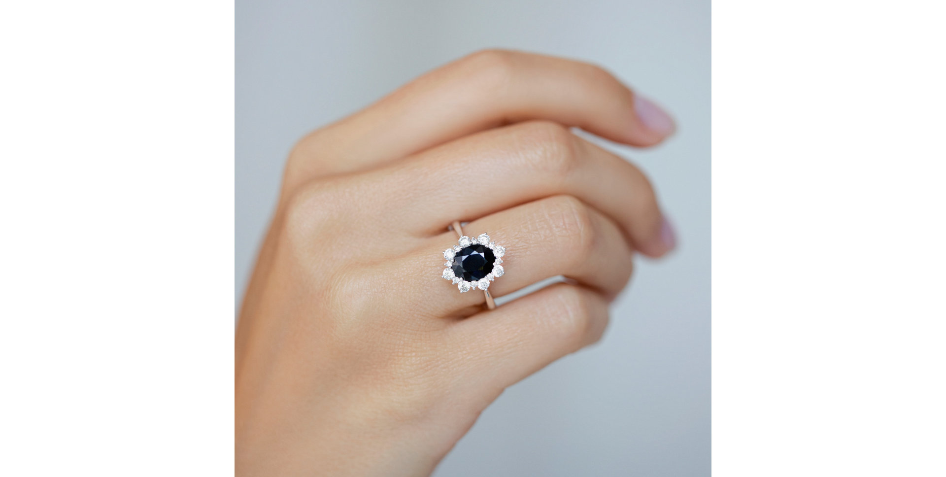 Prsten se safírem a diamanty Princess Gem