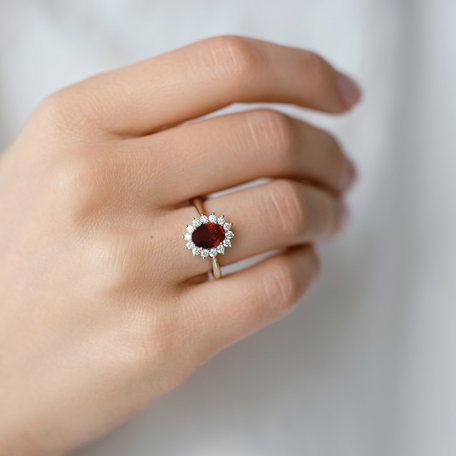 Prsten s rubínem a diamanty Princess