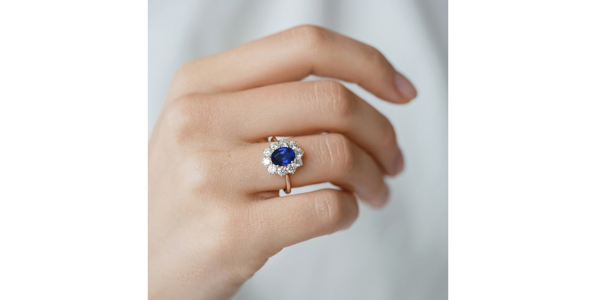 Prsten s safírem a diamanty Princess Joy