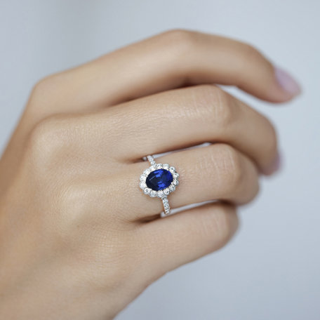 Prsten se safírem a diamanty Glamour Princess