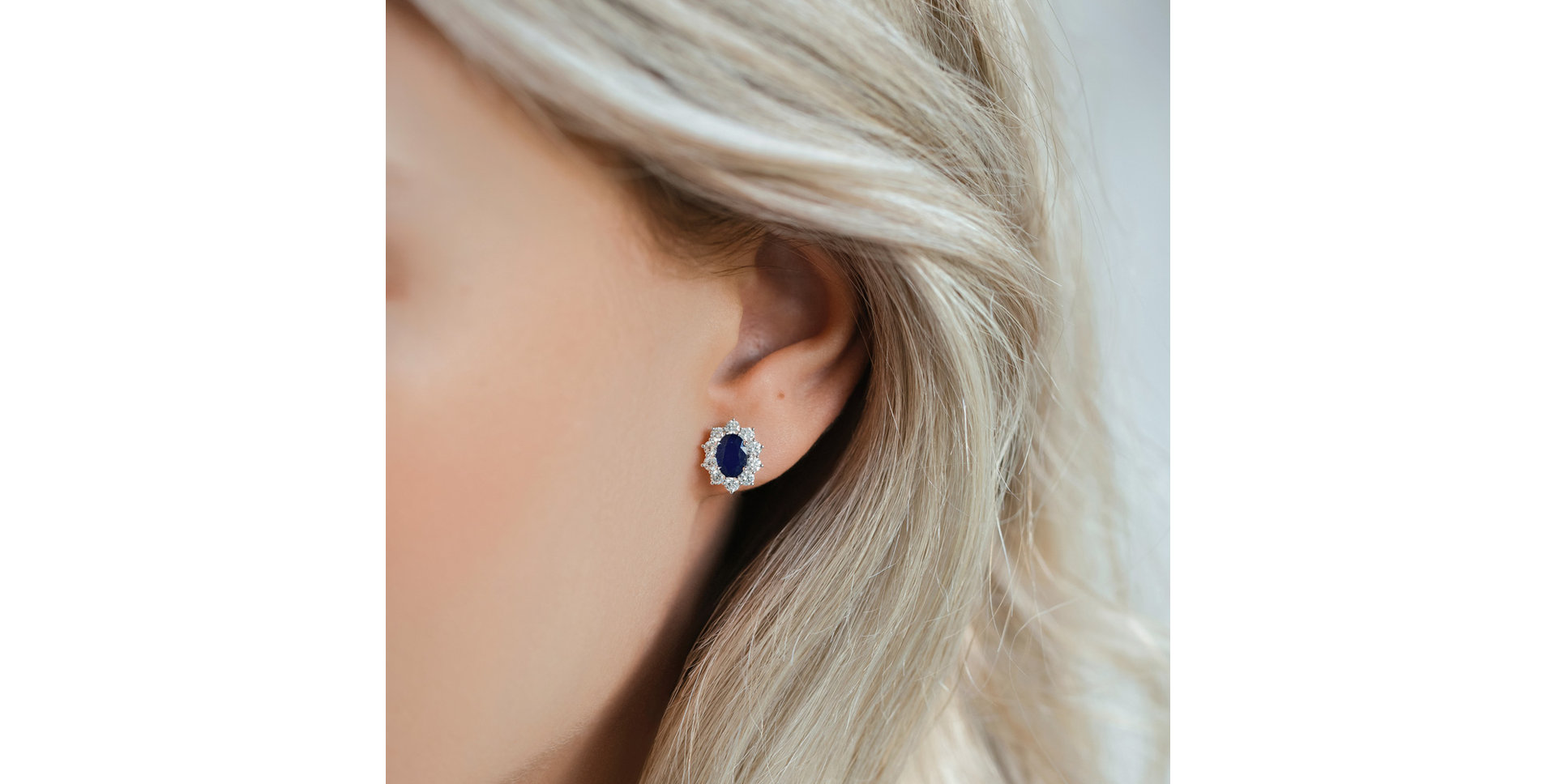 Náušnice s safírem a diamanty Moon Witchery