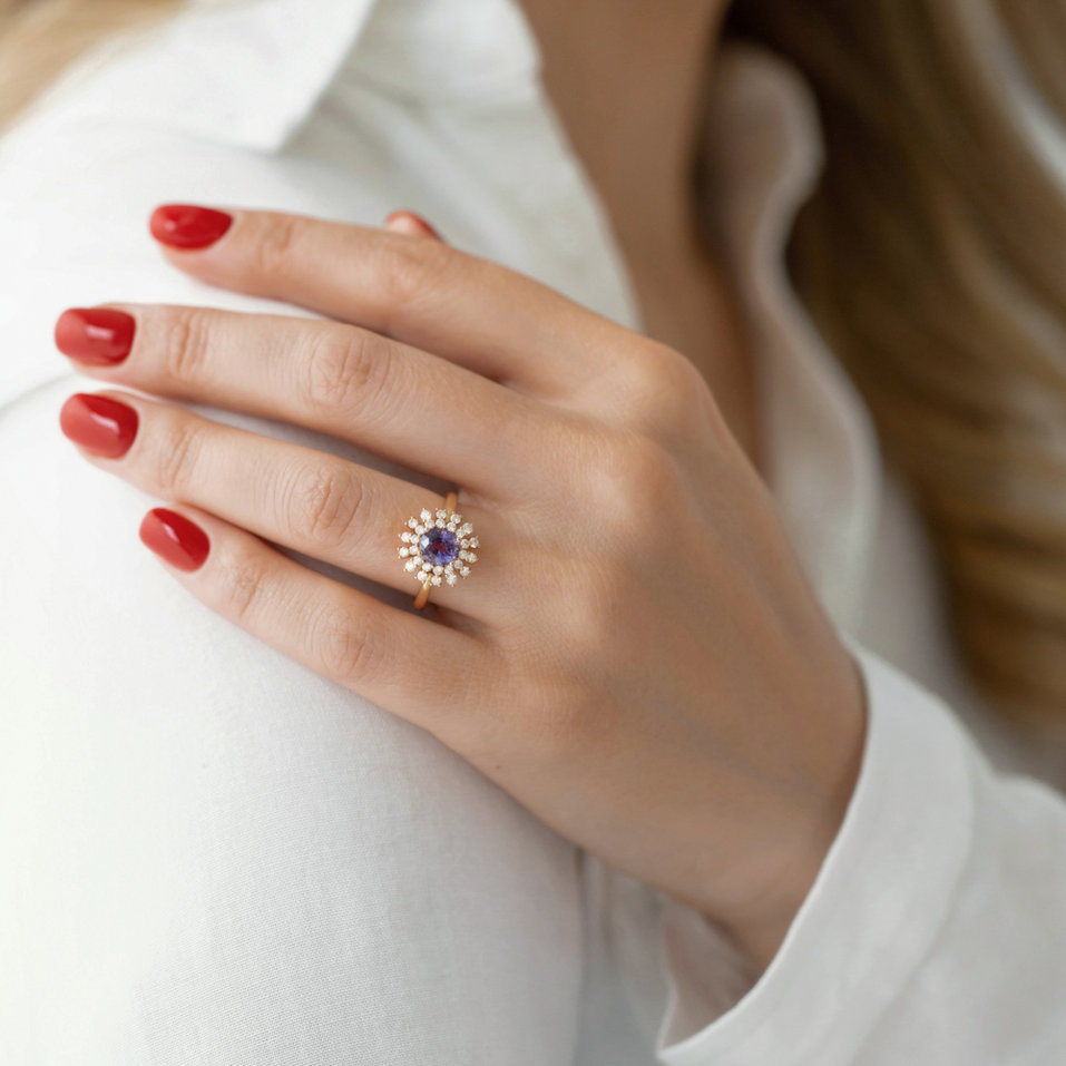 Prsten se smaragdem a diamanty Fairytale Goddess