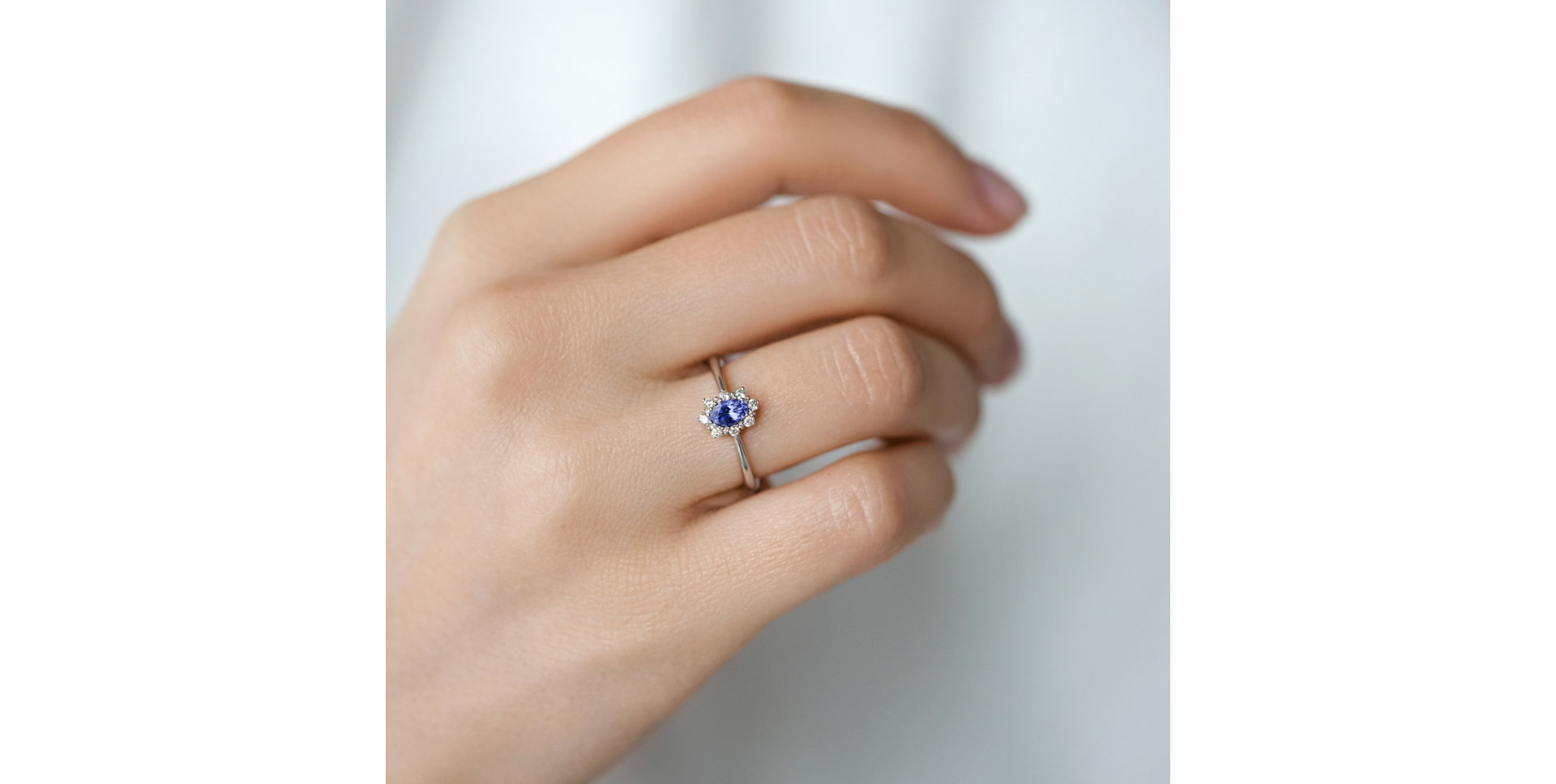 Prsten s diamanty a tanzanitem Princess