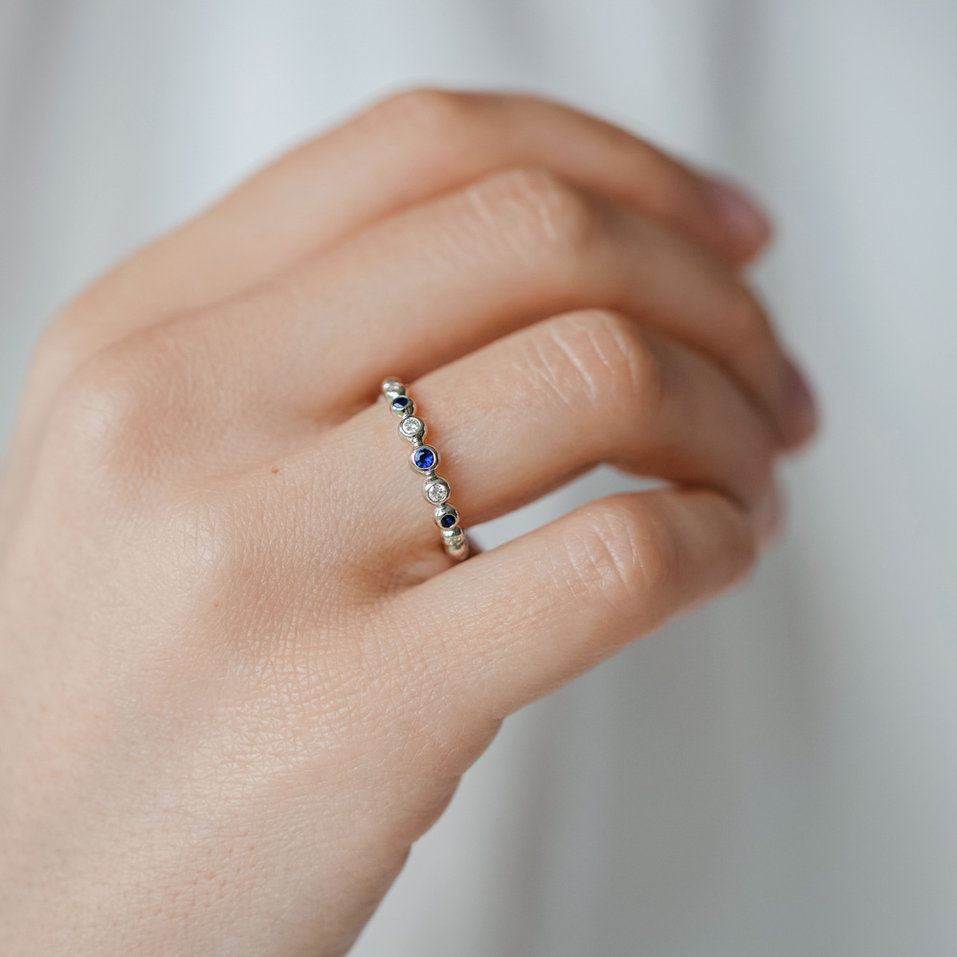 Prsten s diamanty a smaragdy Shiny Dots