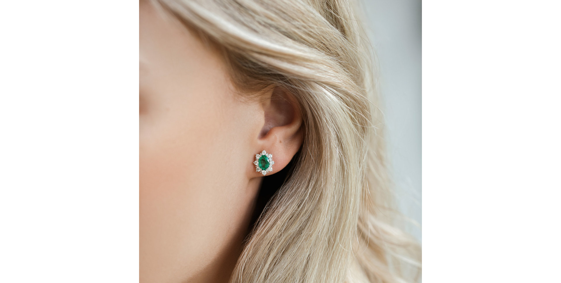Náušnice se smaragdem a diamanty Mary Magdalene