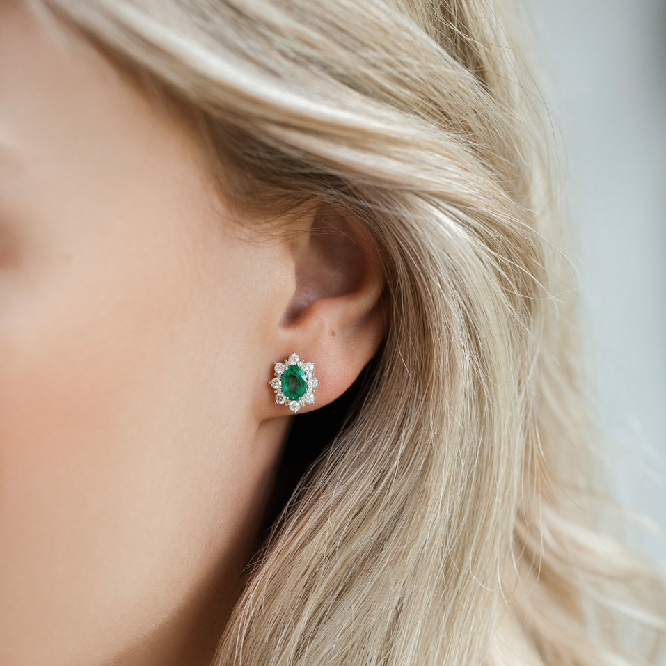 Náušnice s rubínem a diamanty Mary Magdalene