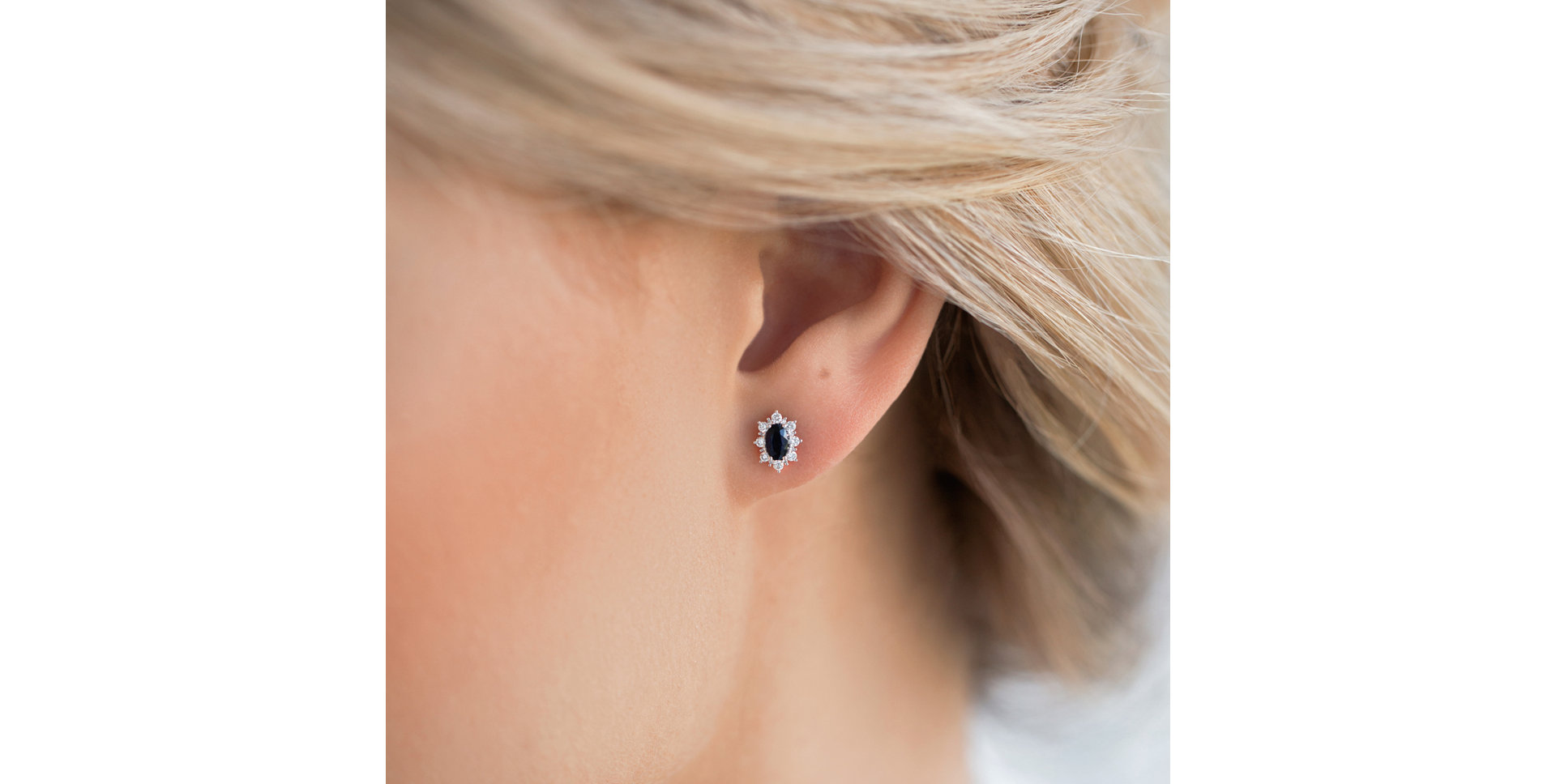 Náušnice s diamanty a rubínem Princess