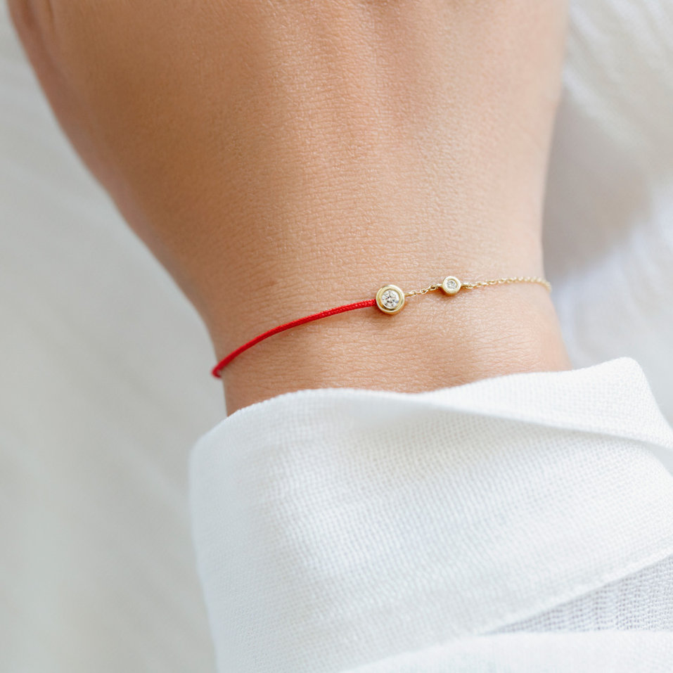 Diamantový náramek se šňůrkou Effect Dots