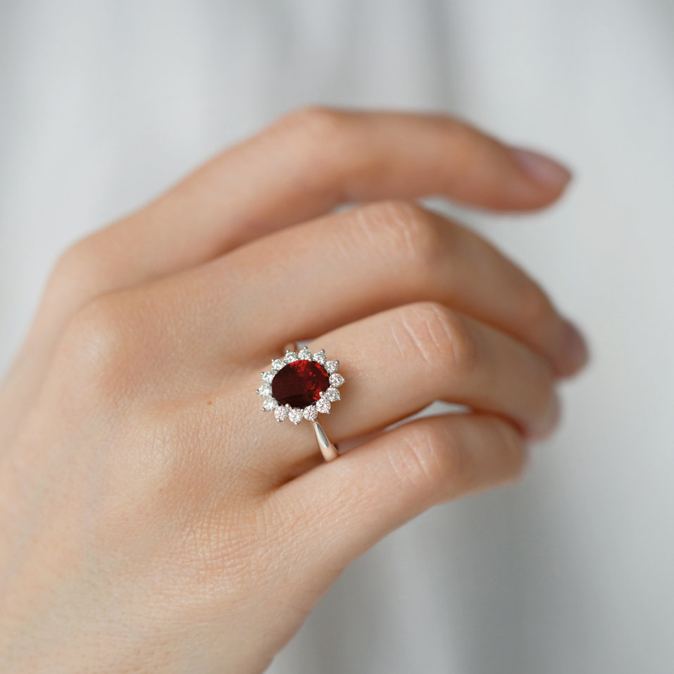 Prsten s rubínem a diamanty Princess Sparkle