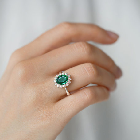 Prsten se smaragdem a diamanty Princess