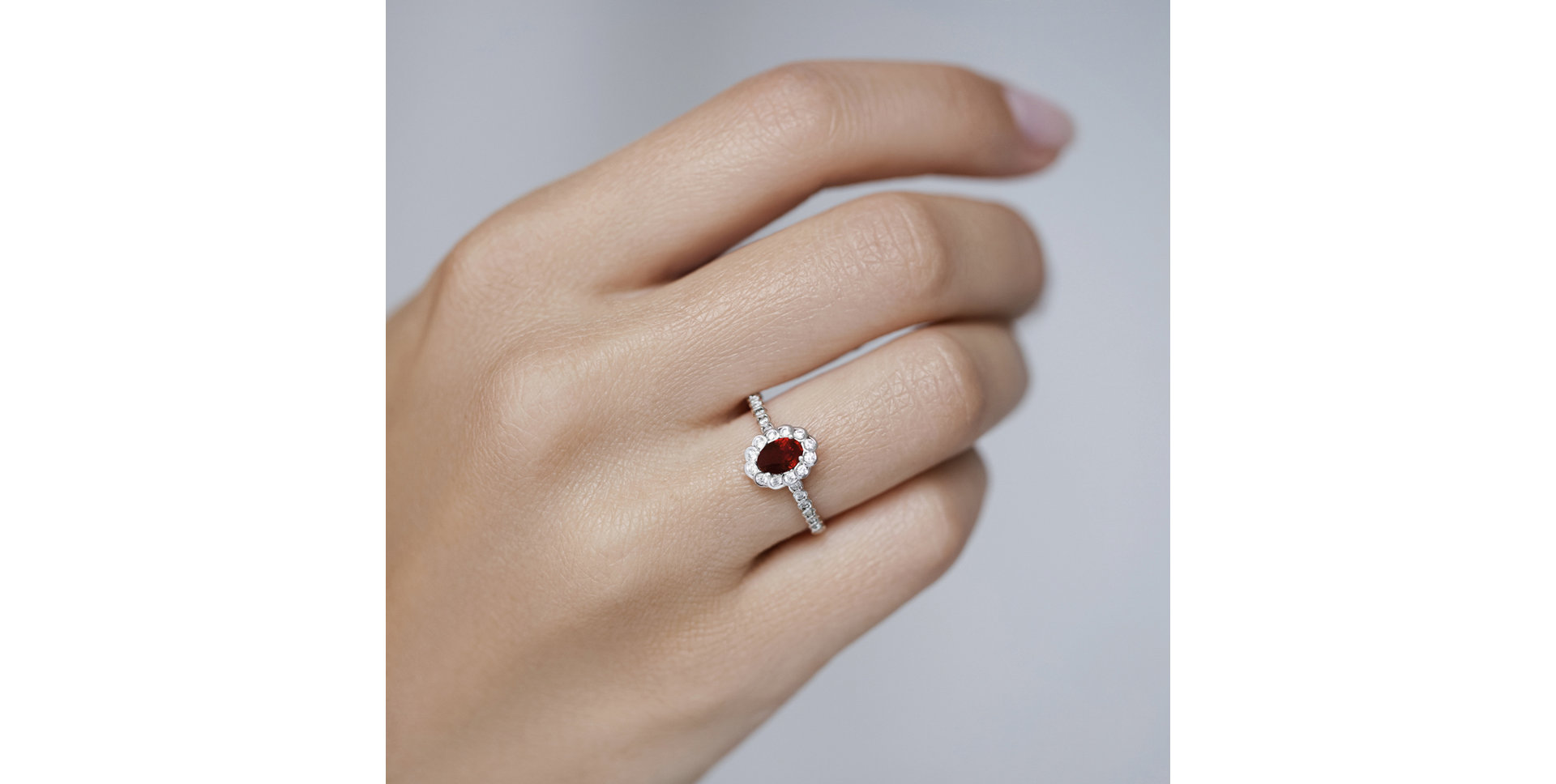 Prsten s rubínem a diamanty Princess Glamour