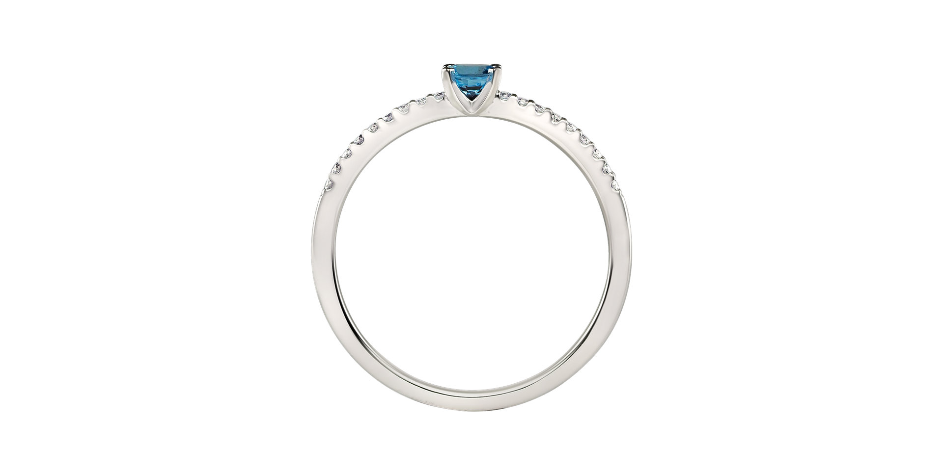 Prsten s diamanty a topazem swiss Gem Simplicity