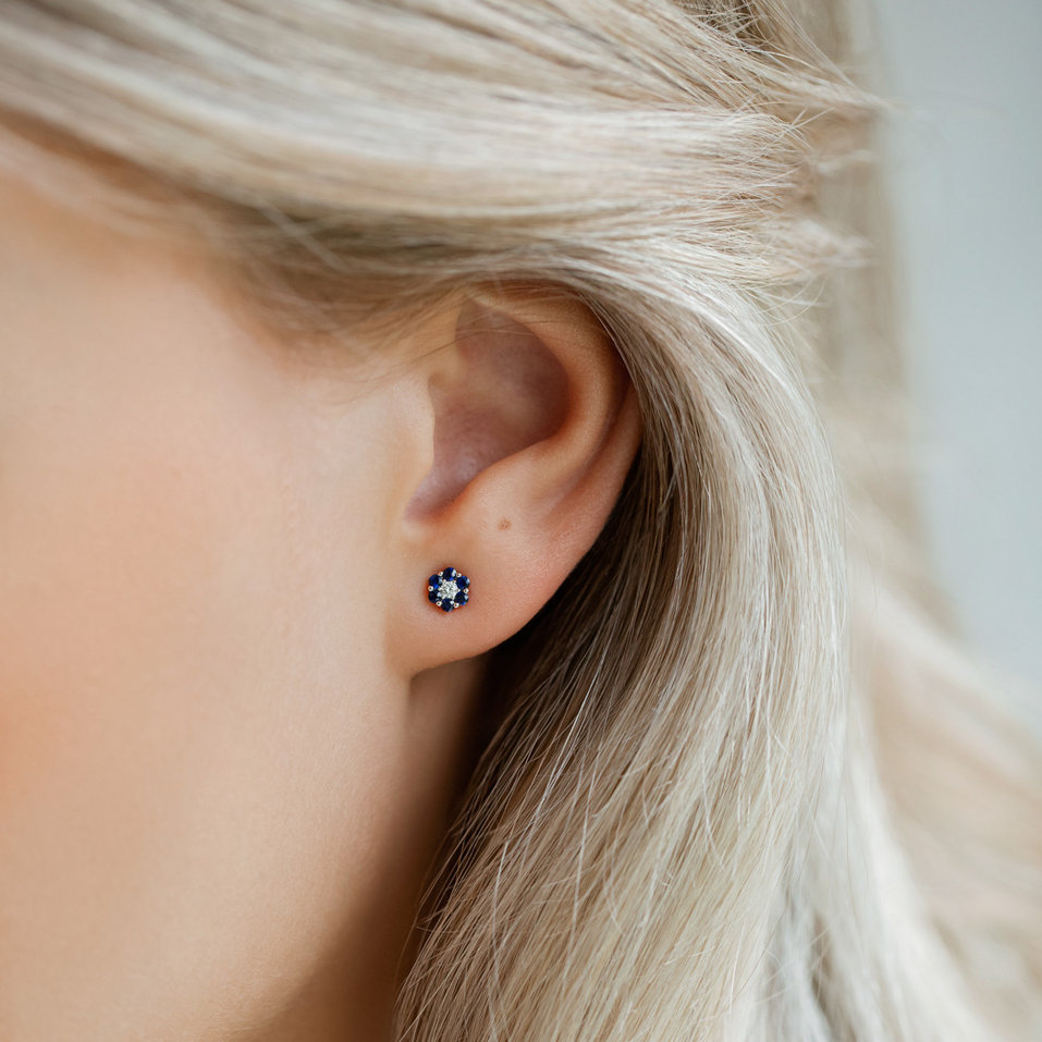 Náušnice s diamantem a rubíny Shiny Constellation