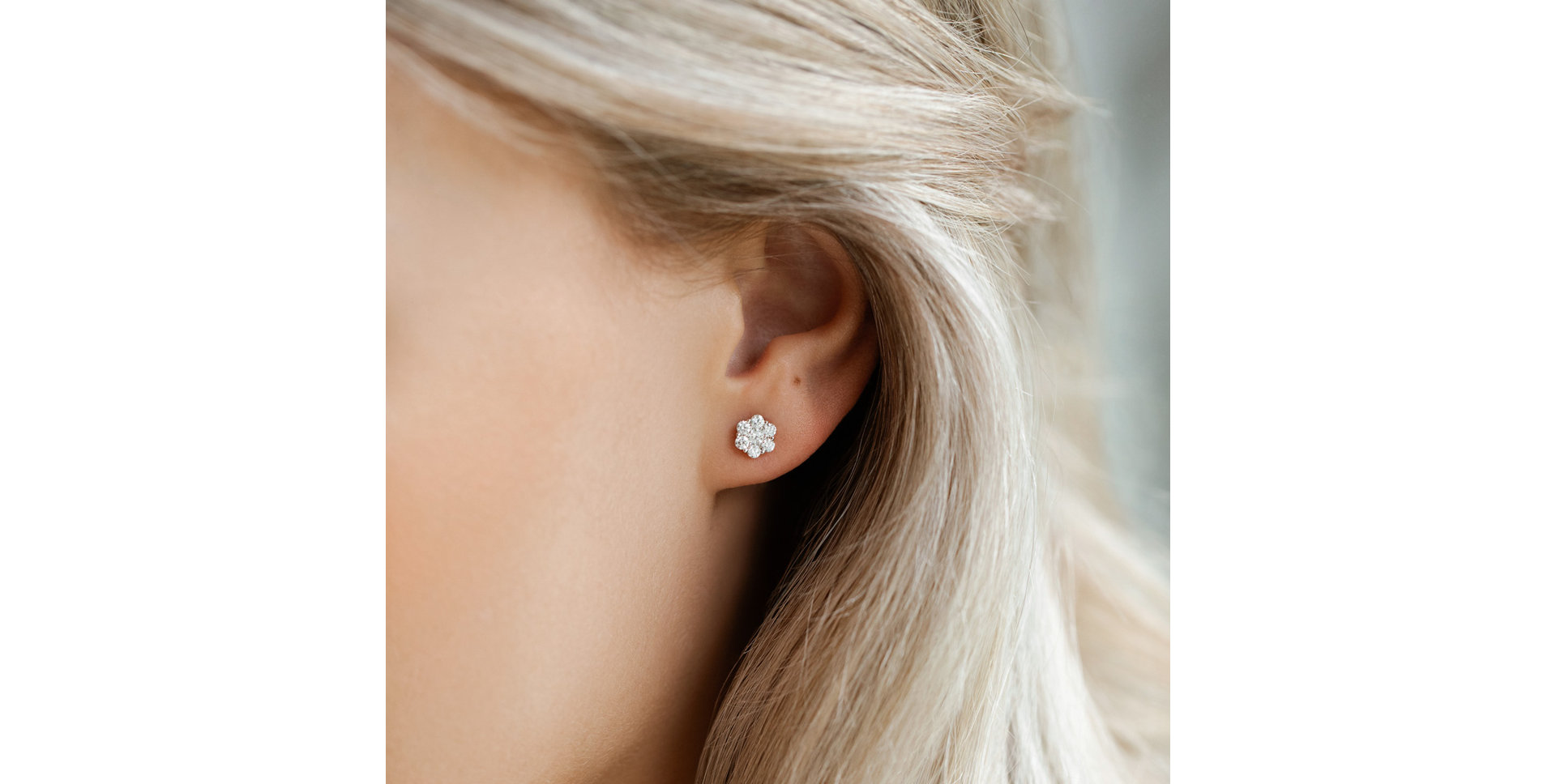 Náušnice s diamanty Shiny Flower