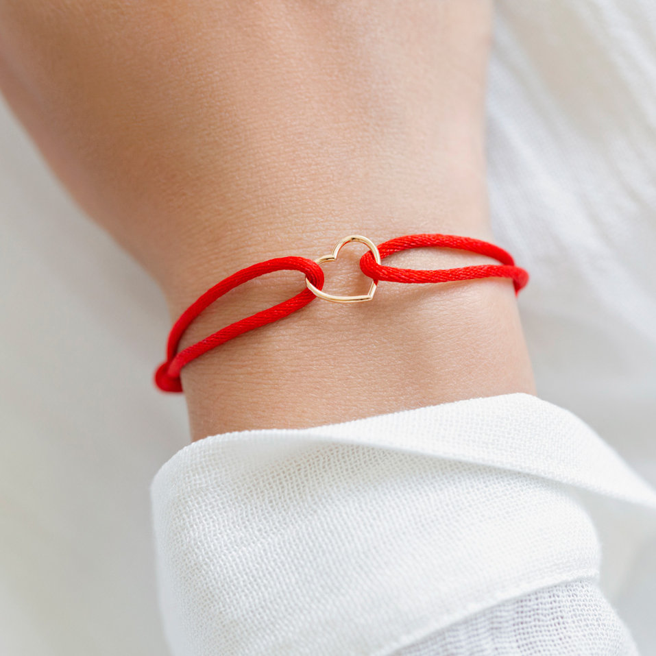 Diamantový náramek se šňůrkou Heart