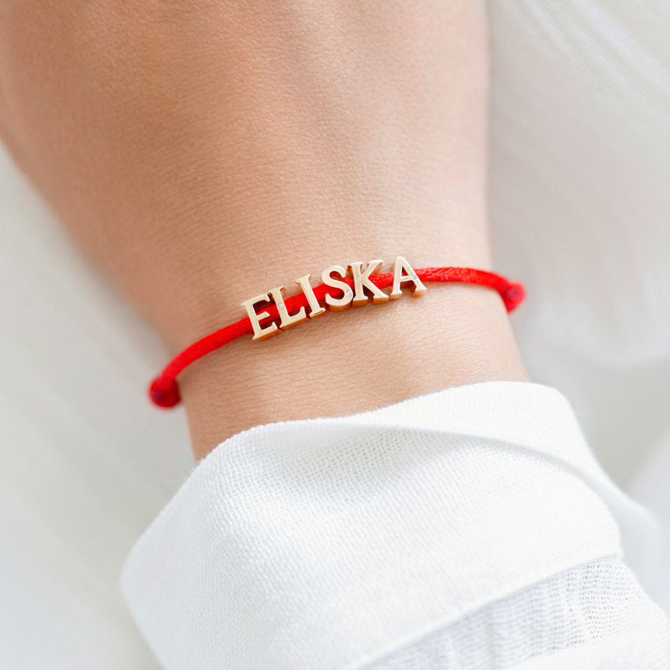 Diamantový náramek se šňůrkou Curly Name