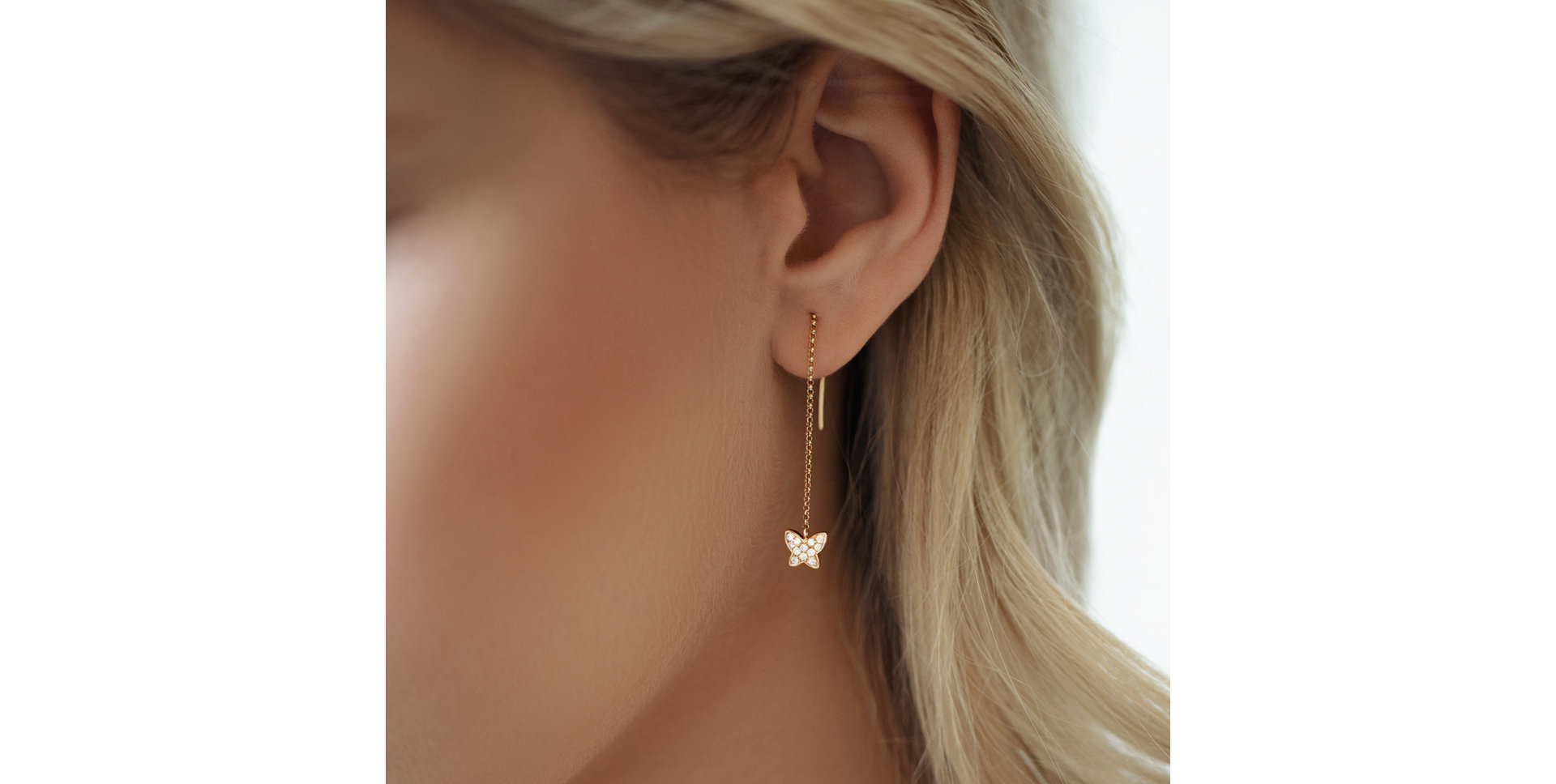 Náušnice s diamanty Amazing Butterfly