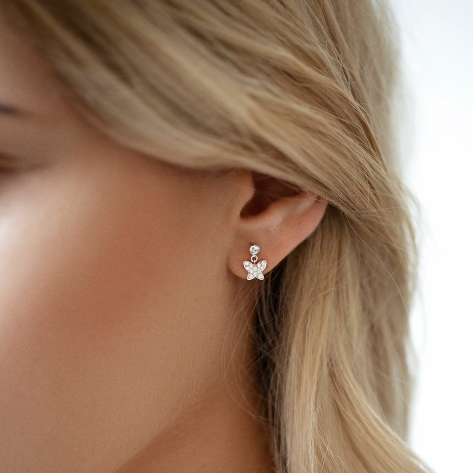 Náušnice s diamanty Amazing Butterfly