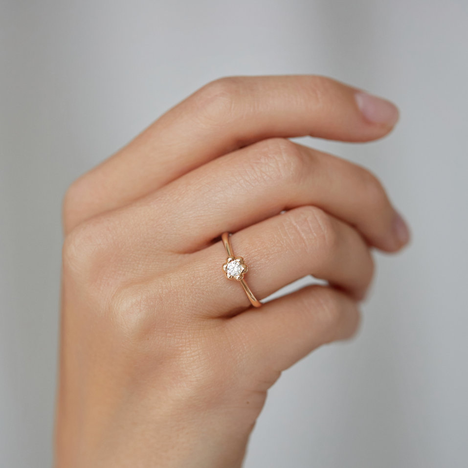 Prsten s diamantem Blooming Love